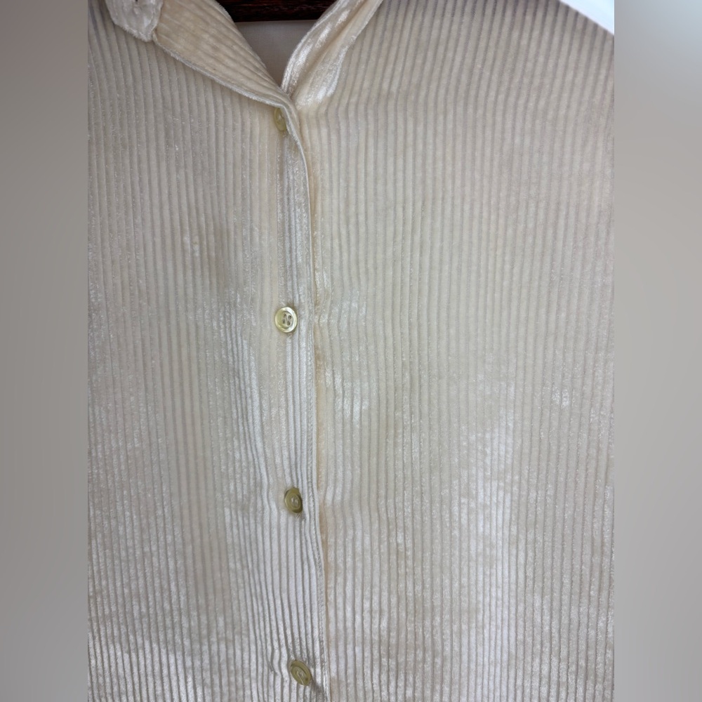 OFFICINE GENERALE $515 Designer Velvet Silk Corduroy Shirt Blouse Top Button Up - Picture 7 of 15